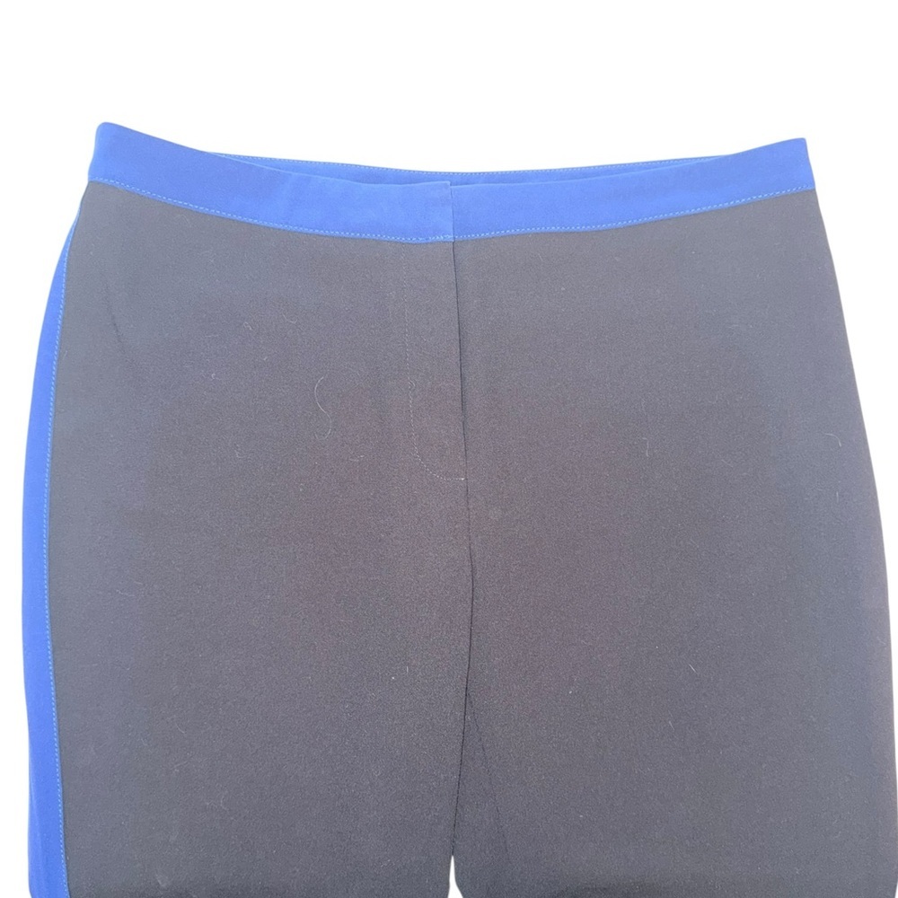 Leifsdottir Black Ankle Pants Blue Side Stripe Sz 6 Tailored Slim Fit - Picture 6 of 10